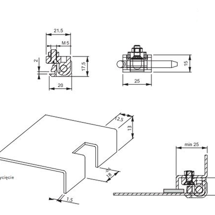 Zawias sworzniowy poliamid 26 mm 0Z-0046 Euro-Box