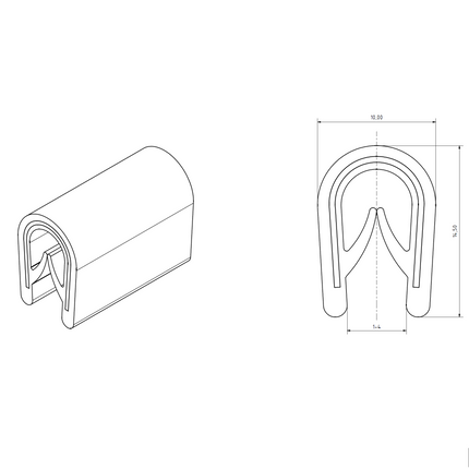 Uszczelka krawędziowa osłona krawędzi listwa ochronna do szyb blach 1-4 mm 12UK-0017