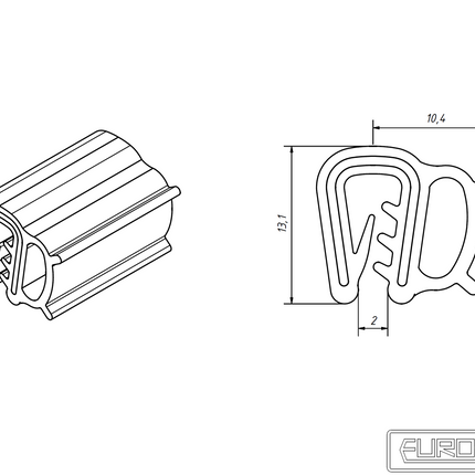 USZCZELKA KRAWĘDZIOWA BOCZNA OSŁONA KRAWĘDZI SAMOZACISKOWA 2MM 12UK-0015