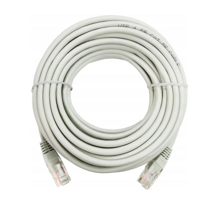 KABEL PRZEWÓD SIECIOWY PATCHCORD LAN UTP KAT.5E 2xRJ45 SZARY 10m Euro-Box