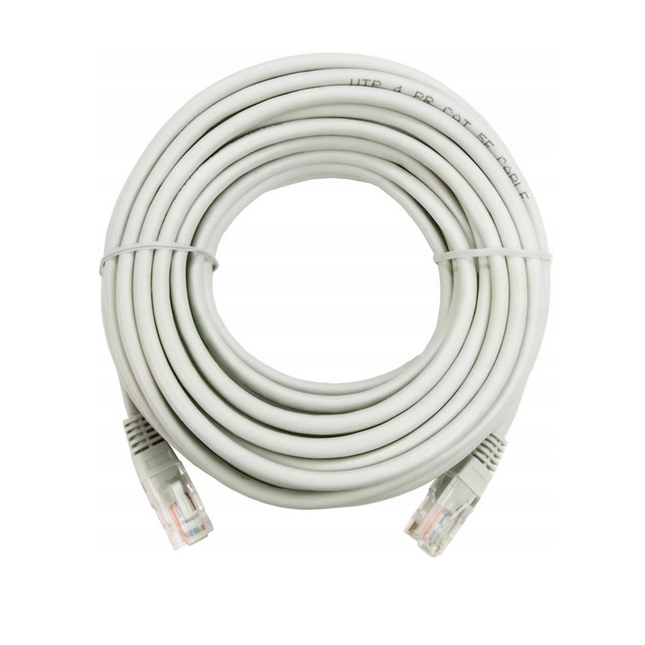 KABEL PRZEWÓD SIECIOWY PATCHCORD LAN UTP KAT.5E 2xRJ45 SZARY 10m Euro-Box