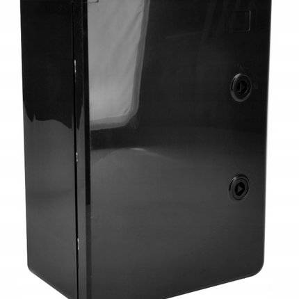 Szafka montażowa ABS czarna 250x350x150 kpl. z szyną, wkrętami i dławikami