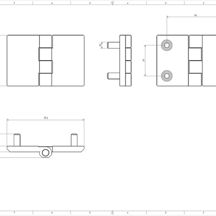 ZAWIAS PRZYKRĘCANY SKRZYDEŁKOWY ZESTAW MONTAŻOWY METALOWY PŁASKI 50x76 0Z-0205 Euro-Box