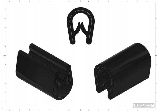 Uszczelka krawędziowa zbrojona samozaciskowa 1-4 mm PVC 1 m 12EUK-0025 Euro-Box