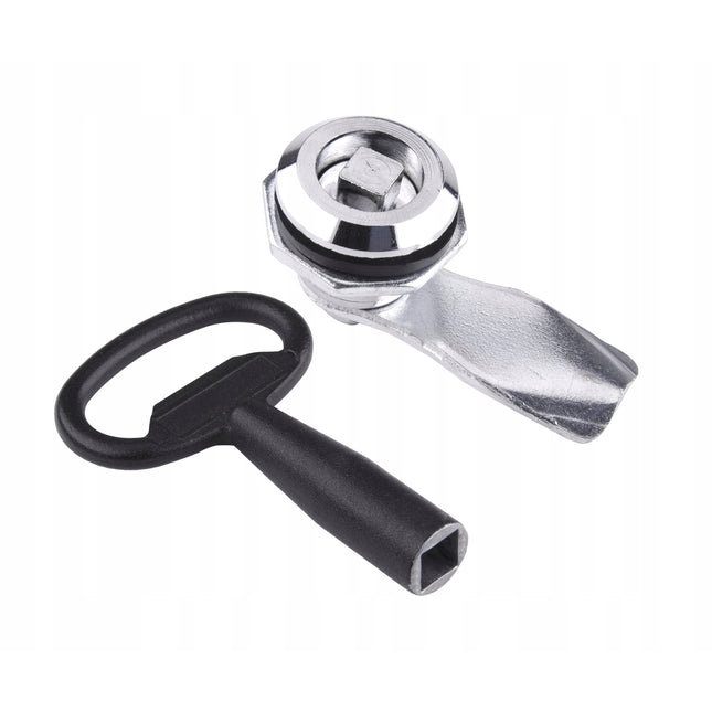 Zamek kwadrat ćwierćobrotowy do szaf gazowych chromowany z kluczem 1ZP-0276