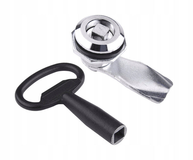 Zamek kwadrat ćwierćobrotowy do szaf gazowych chromowany z kluczem 1ZP-0276 Euro-Box