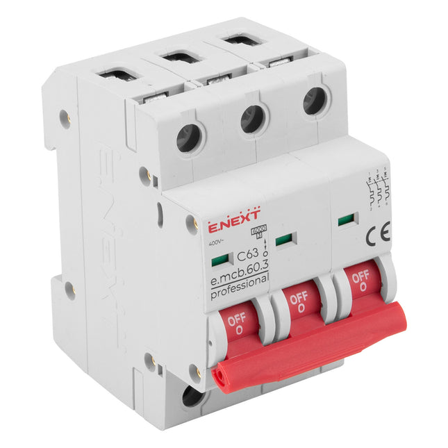 Wyłącznik nadprądowy bezpiecznik C63 3P 63A