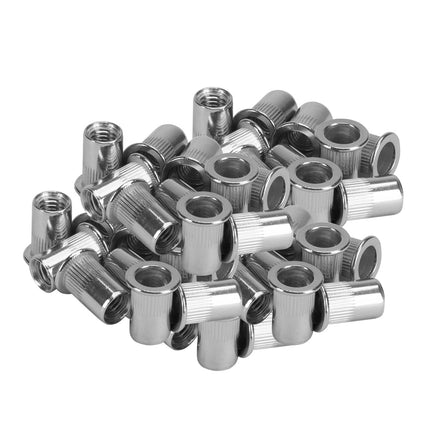 Nitonakrętka radełkowana M8 nierdzewna z kołnierzem 0,5-3,5 mm 50 szt 4N-0030