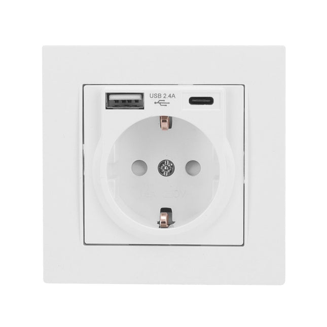 Gniazdo elektryczne schuko USB A + C RITA