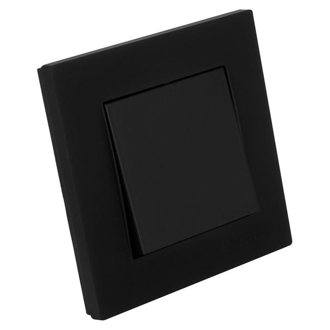 Wyłącznik elektryczny pojedynczy podtynkowy czarny matowy