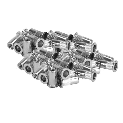 Nitonakrętka radełkowana M6 nierdzewna z kołnierzem 0,5-3 mm 50 szt 4N-0028
