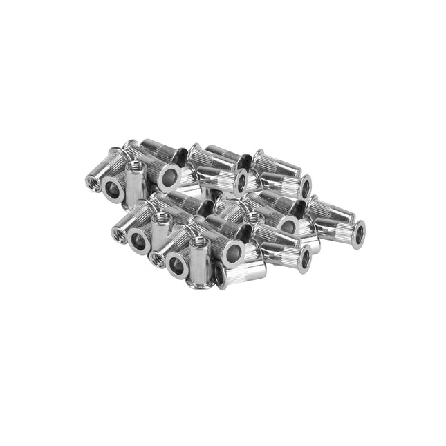 Nitonakrętka radełkowana M6 nierdzewna z kołnierzem 0,5-3 mm 50 szt 4N-0028