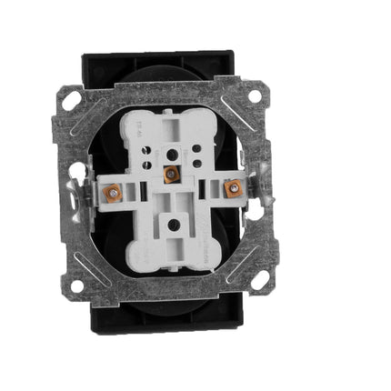 Gniazdo prądowe podwójne z uziemieniem bez ramki czarne RITA