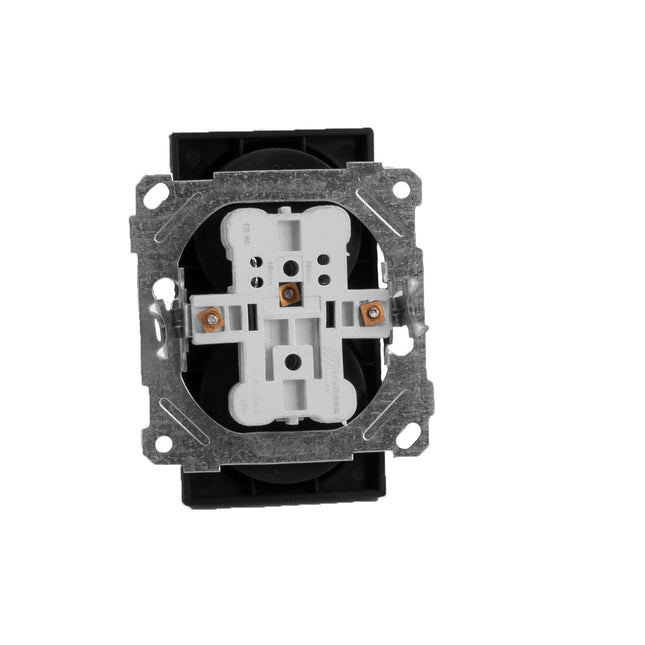 Gniazdo prądowe podwójne z uziemieniem bez ramki czarne RITA