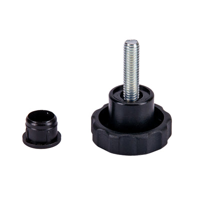 Pokrętło gwiazdowe 30mm śruba M6x23 wzmocnione z czarną zaślepką