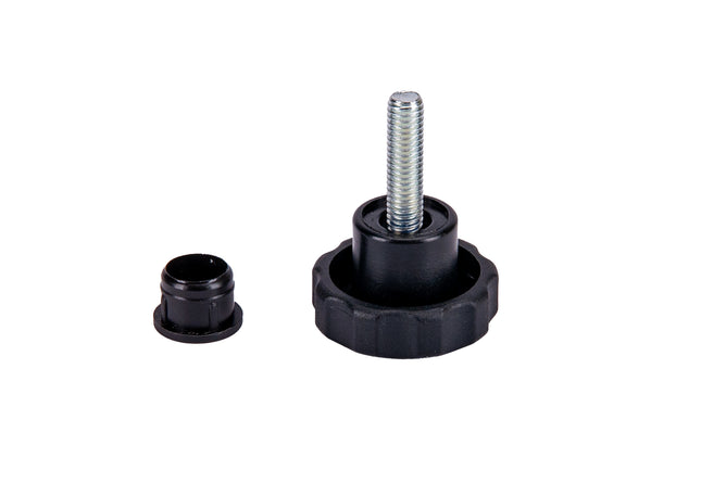 Pokrętło gwiazdowe 30mm śruba M6x23 wzmocnione z czarną zaślepką