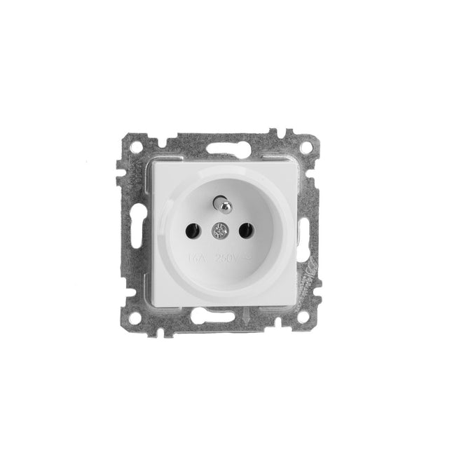 Gniazdo elektryczne pojedyncze z uziemieniem bez ramki RITA