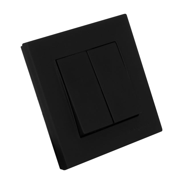 Wyłącznik elektryczny podwójny podtynkowy czarny matowy