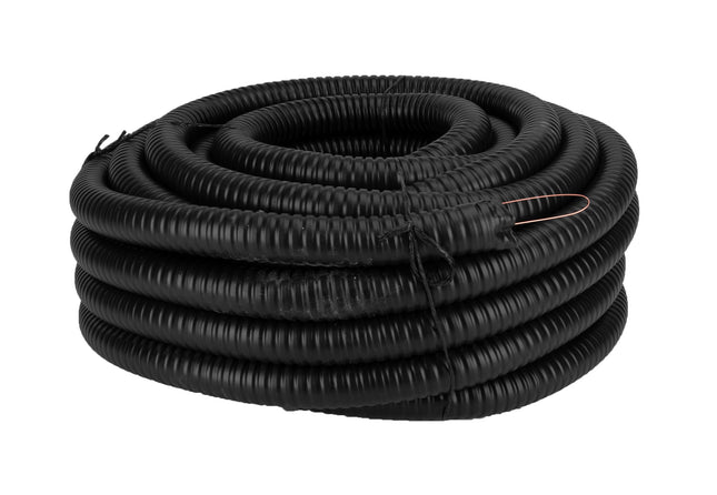 RURA KARBOWANA METALOWA PESZEL Z PILOTEM W POWŁOCE PVC FI 32/36 25 M
