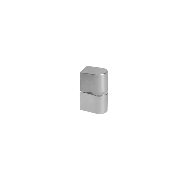 Chrome-plated M6 2-piece hinge with silicone pad for doors