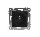 GNIAZDO POJEDYNCZE GNIAZDKO ELEKTRYCZNE Z UZIEMIENIEM RITA CZARNE BEZ RAMKI