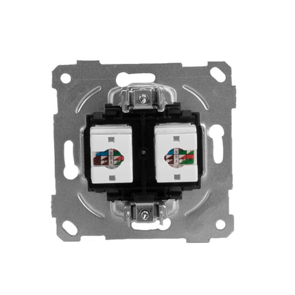 Gniazdo komputerowe podwójne RJ45 CAT6 podtynkowe 2x LAN Ethernet RITA