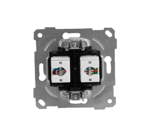 Gniazdo komputerowe podwójne RJ45 CAT6 podtynkowe 2x LAN Ethernet RITA