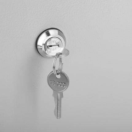 Zamek płetwa ćwierćobrotowy do szaf elektrycznych chromowany z kluczem EK333 1ZP-0281