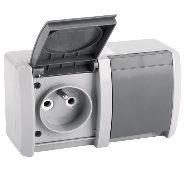 Dual Horizontal Electrical Outlet NORA