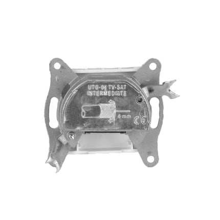 Gniazdo antenowe RTV SAT pośrednie białe podtynkowe RITA bez ramki