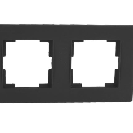 RAMKA DO WYŁĄCZNIKA GNIAZDA ELEKTRYCZNEGO PODWÓJNA POZIOMA CZARNA RITA