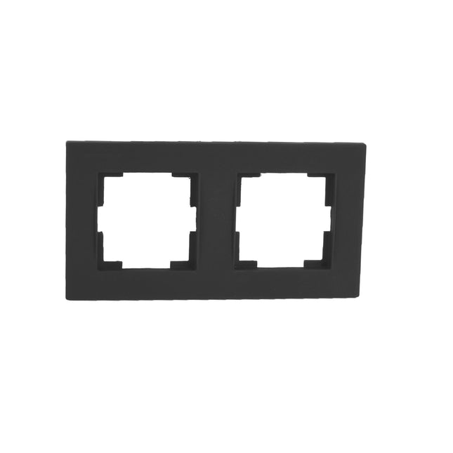 RAMKA DO WYŁĄCZNIKA GNIAZDA ELEKTRYCZNEGO PODWÓJNA POZIOMA CZARNA RITA