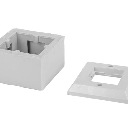 Puszka natynkowa do gniazd 45x45 2 moduły do koryta 46x18-46x25
