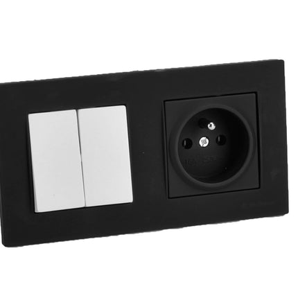 RAMKA DO WYŁĄCZNIKA GNIAZDA ELEKTRYCZNEGO PODWÓJNA POZIOMA CZARNA RITA