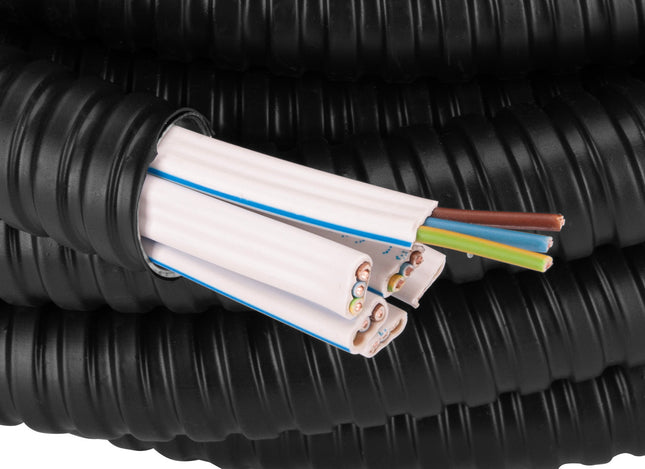Rura metalowa peszel Fi 26/30 25 m w powłoce PVC z pilotem Euro-Box