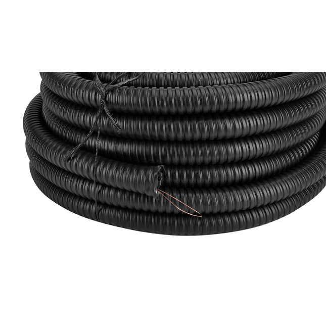 Rura karbowana peszel metalowy w oplocie PVC z pilotem FI 26/30 25 M