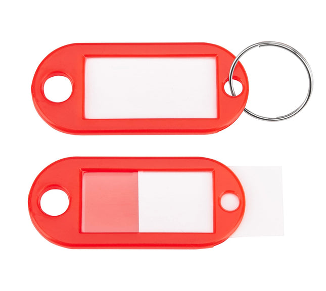 Identyfikatory breloki zawieszki do kluczy plastikowe czerwone 100 szt. Euro-Box