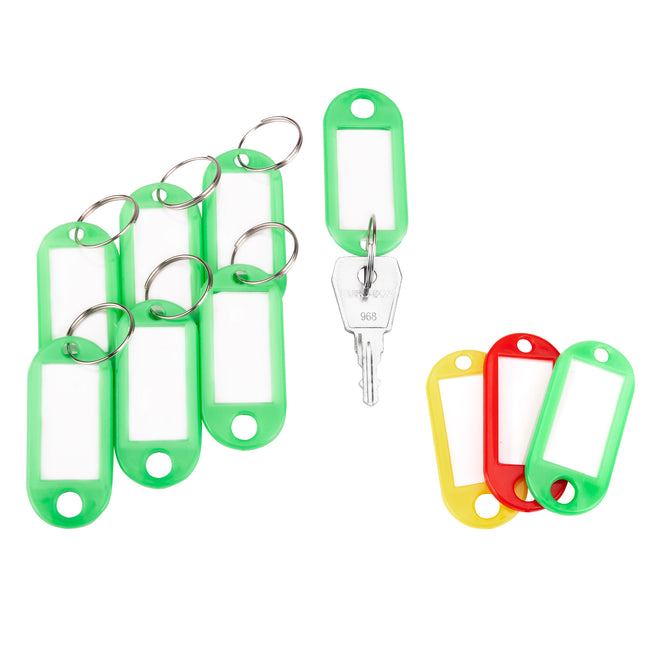 Identyfikatory breloki zawieszki do kluczy plastikowe zielone 10 szt.