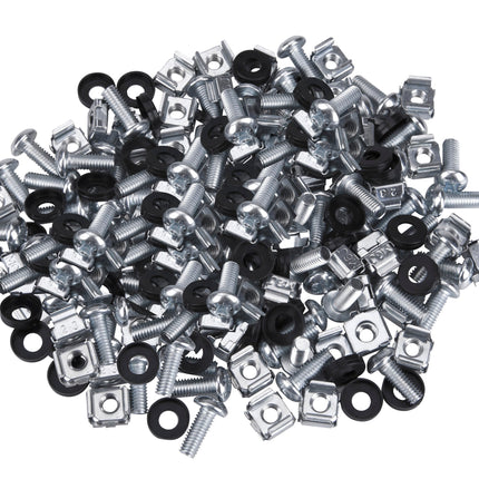 ZESTAW MONTAŻOWY ŚRUBY MONTAŻOWE M6 DO SZAFY RACK 19" 10" 4x100 SREBRNE Euro-Box