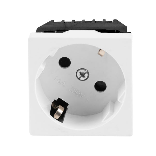 Gniazdo prądowe MOSAIC schuko 45x45 białe