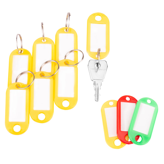 Identyfikatory breloki zawieszki do kluczy plastikowe żółte 10 szt.