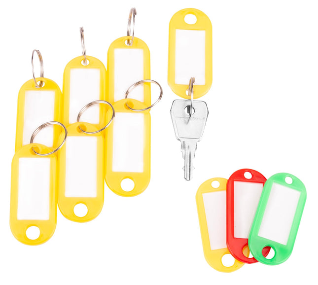 Identyfikatory breloki zawieszki do kluczy plastikowe żółte 10 szt. Euro-Box