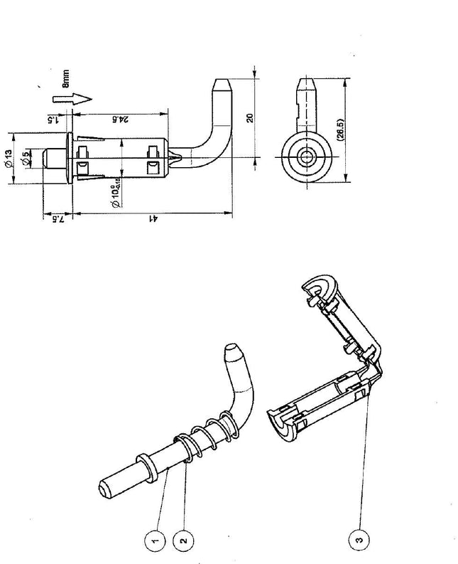 Zawias sworzniowy zatrzaskowy 48,50 mm 0Z-0053 Euro-Box