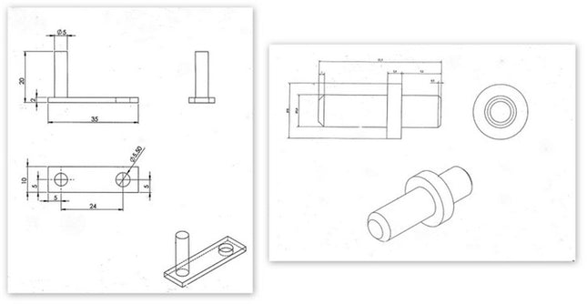 Zawias trzpieniowy dwuczęściowy 0Z-0065 Euro-Box