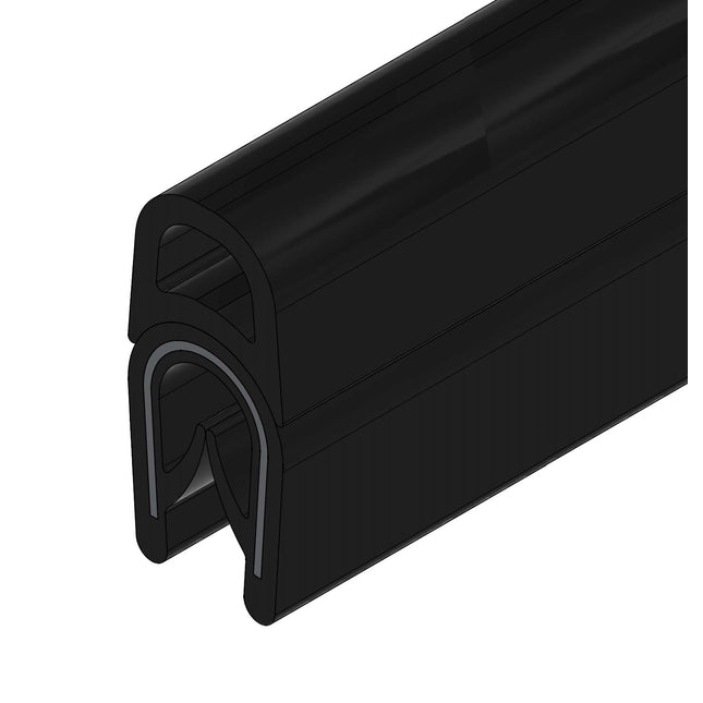 Uszczelka krawędziowa górna z bąblem zbrojona samozaciskowa 1-4 mm EPDM  1 m 12UK-0007