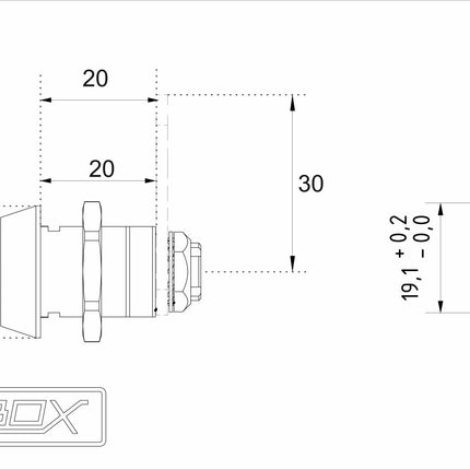 Zamek do skrzynki szafki BHP szkolnej z zapadką przeciwpyłową RÓŻNY KOD 1ZC-0649 Euro-Box