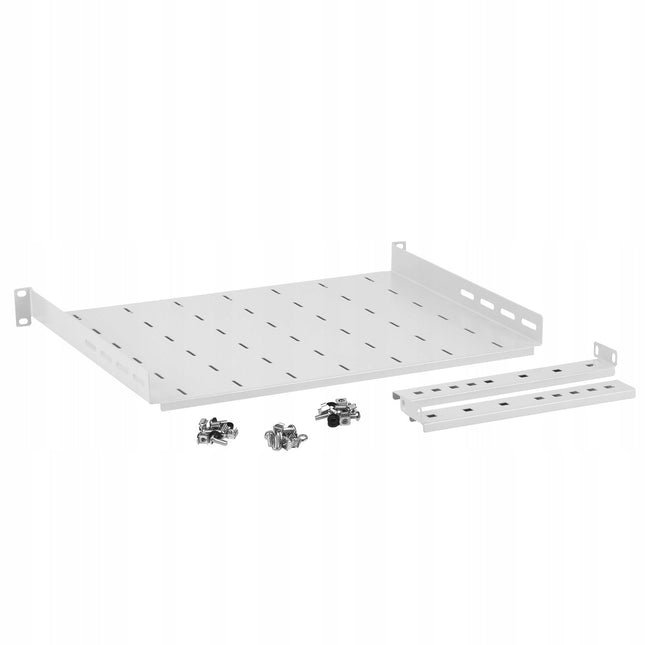 Półka regulowana do szafy RACK 19'' 1U 350 mm szara Euro-Box