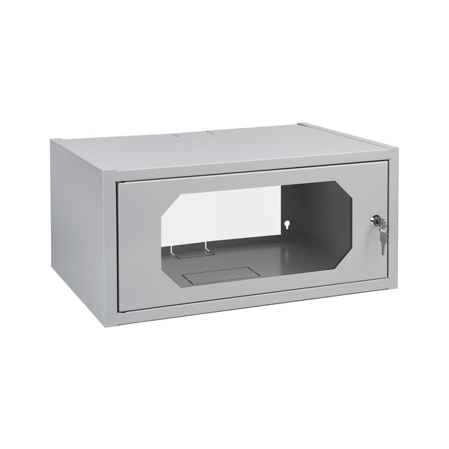 Szafa RACK 19" LC  wisząca 4,5U 350 mm drzwi z szybą RAL7035 szara