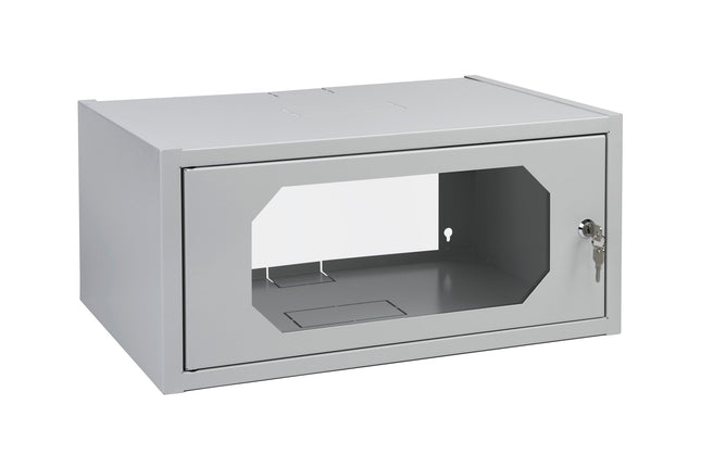 Szafa RACK 19" LC  wisząca 4,5U 350 mm drzwi z szybą RAL7035 szara Euro-Box