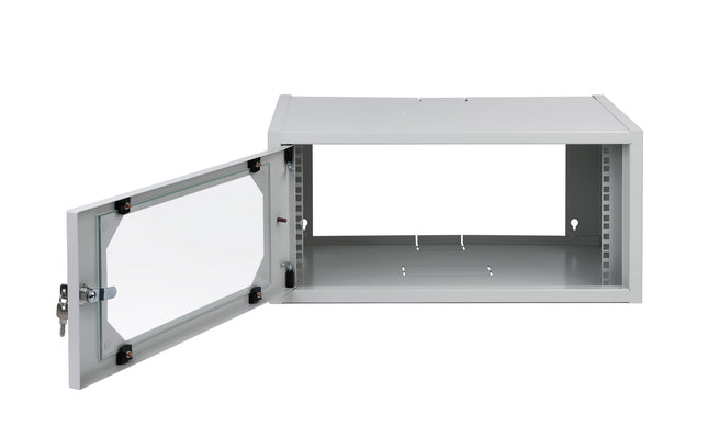 Szafa RACK 19" LC  wisząca 4,5U 350 mm drzwi z szybą RAL7035 szara Euro-Box